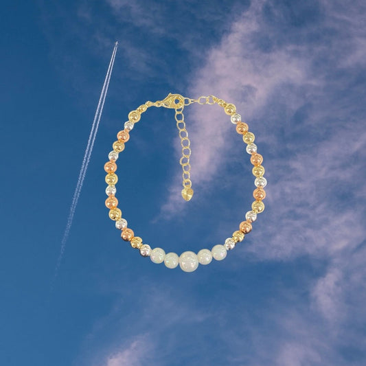 opalite gold filled beaded bracelet
